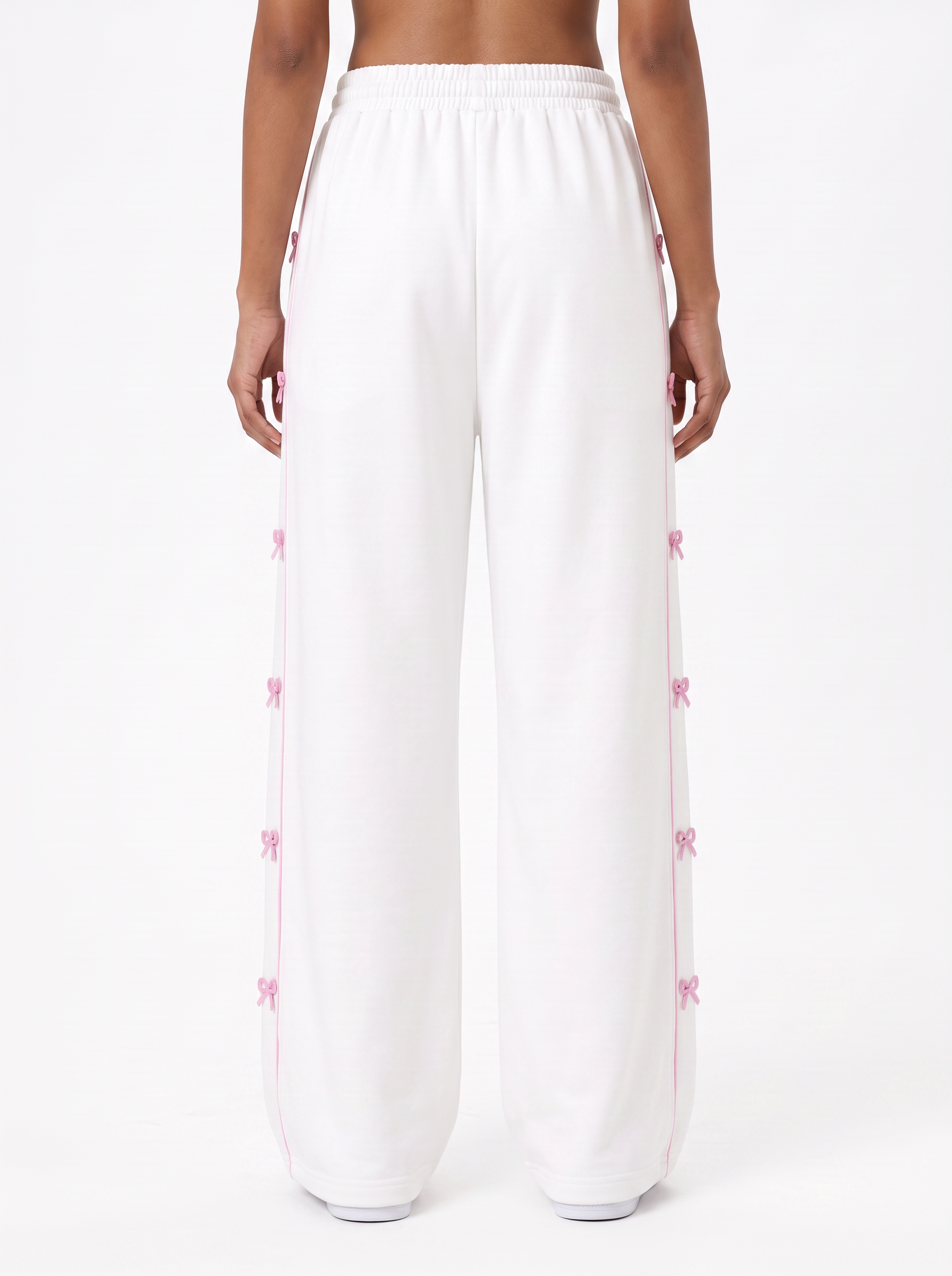 Blush Ribbon Lounge Pants White