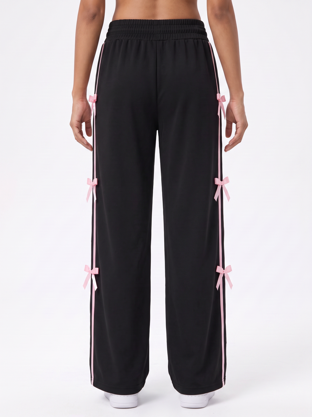 Coquette Ribbon Track Pants Black