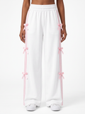 Coquette Ribbon Track Pants White