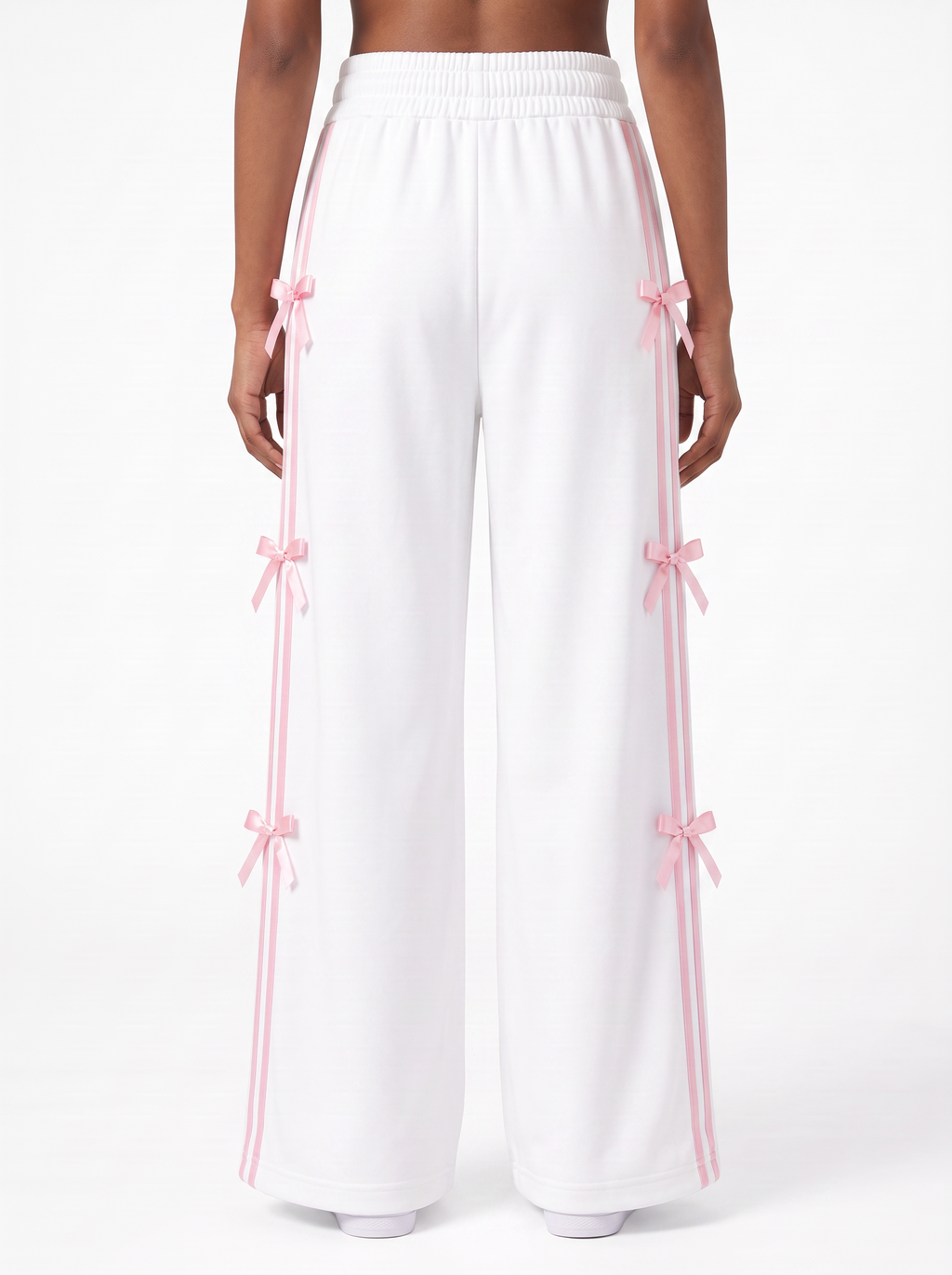 Coquette Ribbon Track Pants White