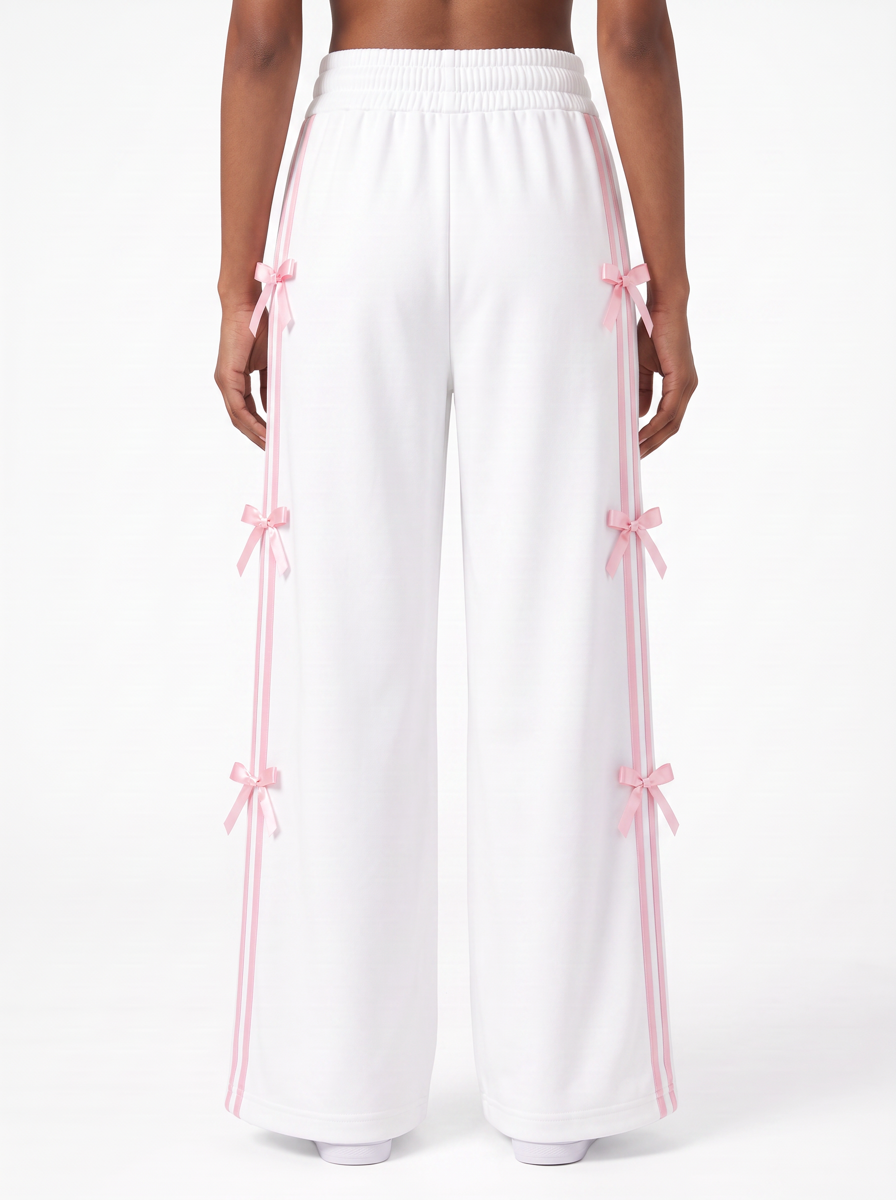 Coquette Ribbon Track Pants White