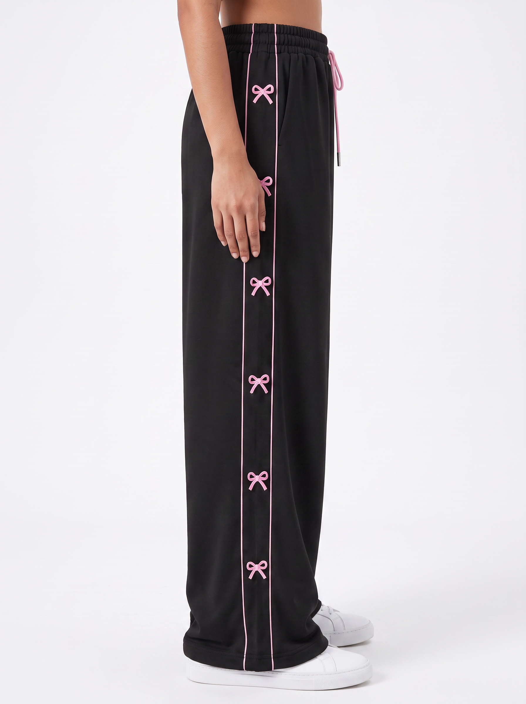 Blush Ribbon Lounge Pants Black