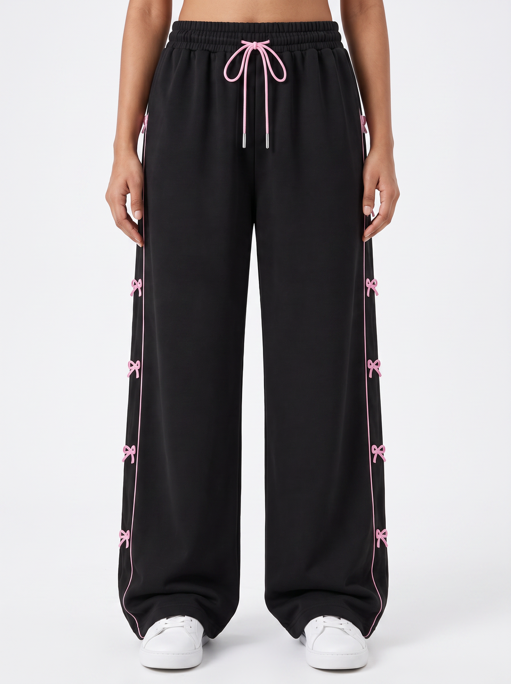 Blush Ribbon Lounge Pants Black