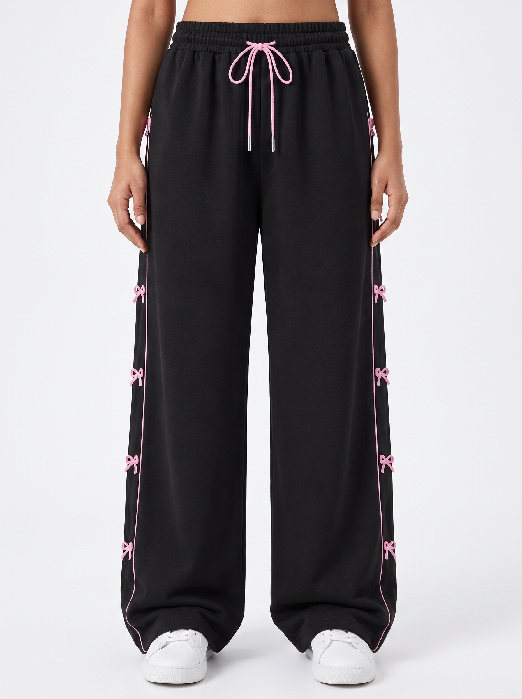 Blush Ribbon Lounge Pants Black
