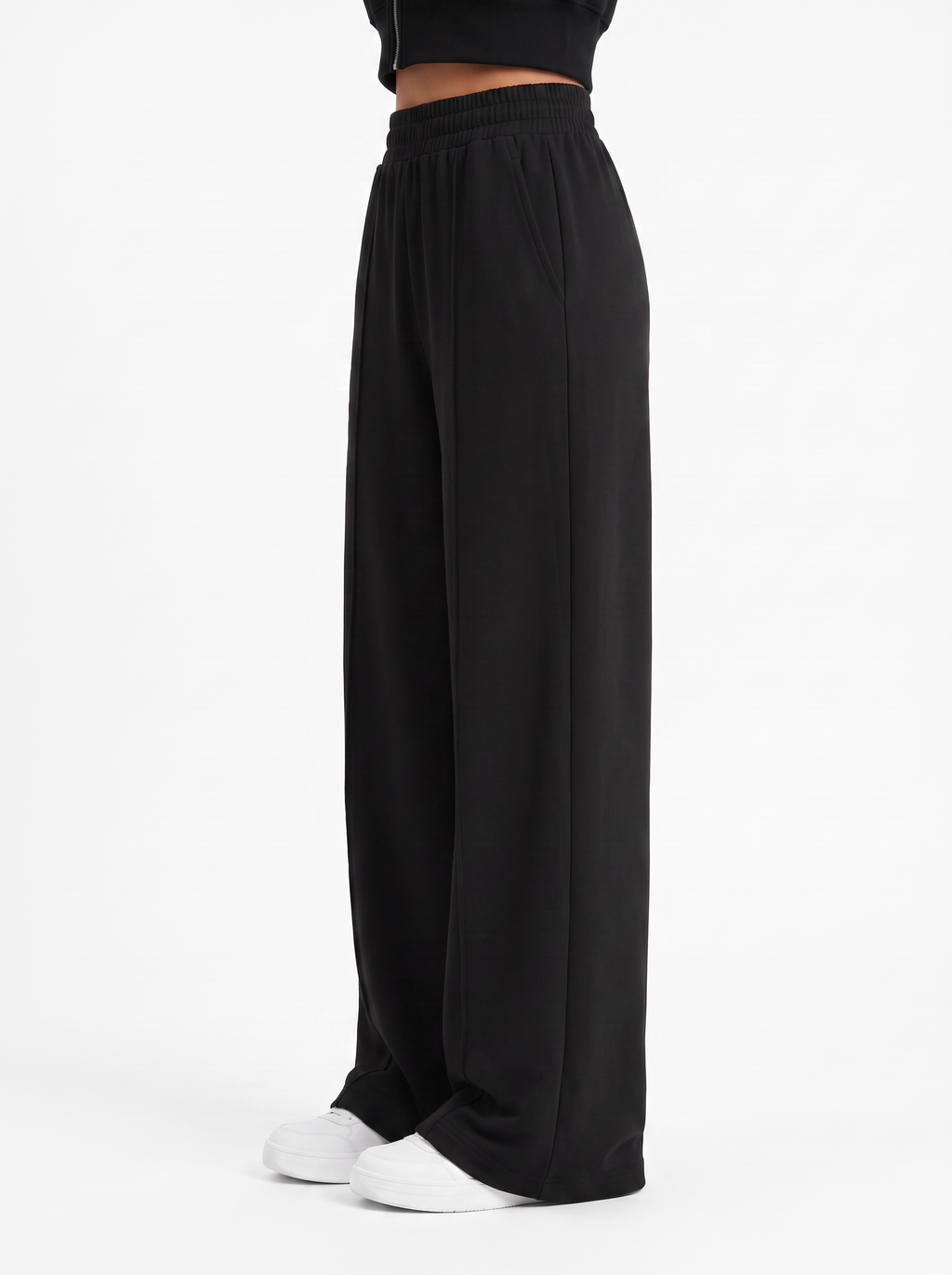 Cloud Soft Wide-Leg Pants Black