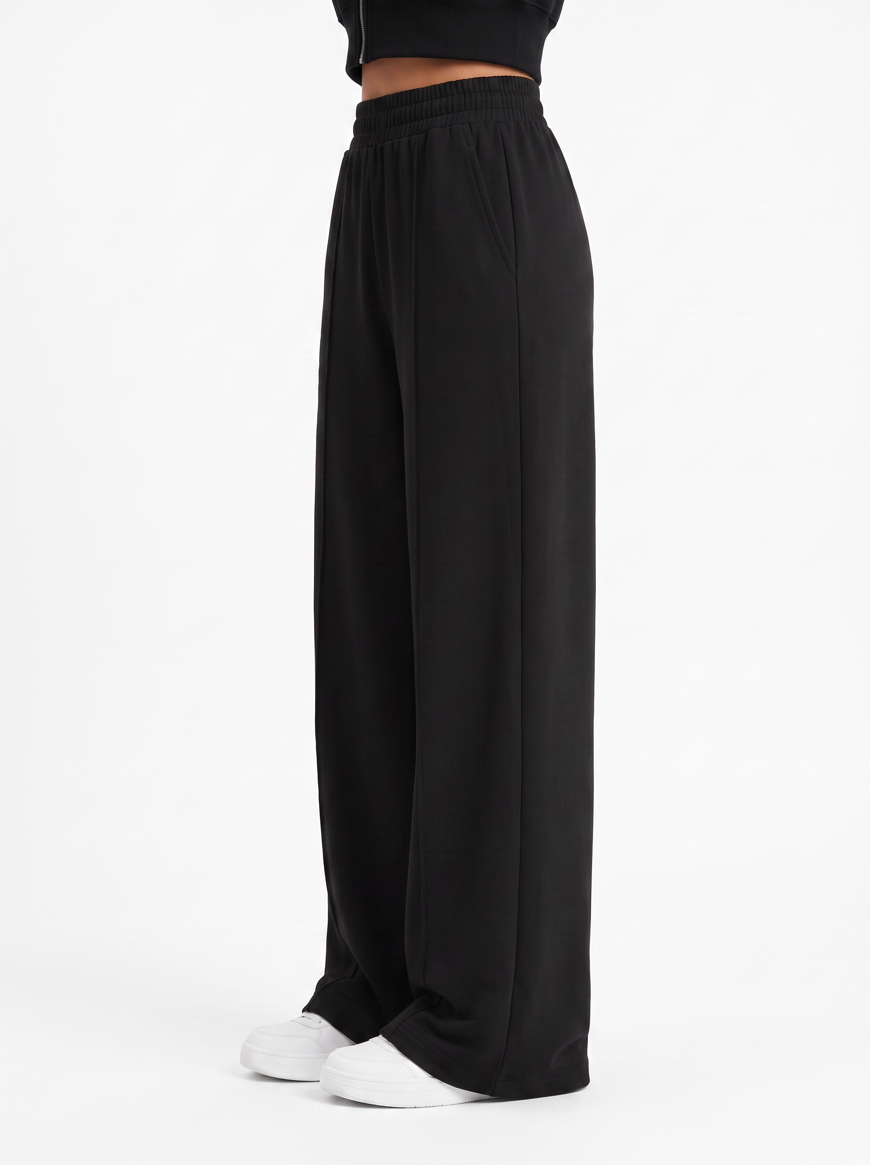 Cloud Soft Wide-Leg Pants Black