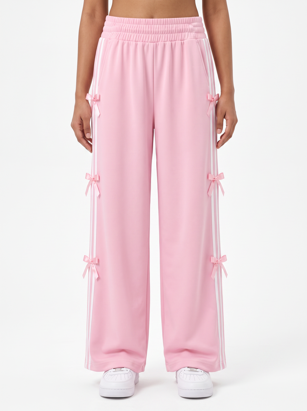 Coquette Ribbon Track Pants Pink