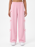 Coquette Ribbon Track Pants Pink