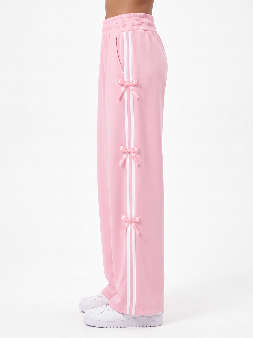 Coquette Ribbon Track Pants Pink