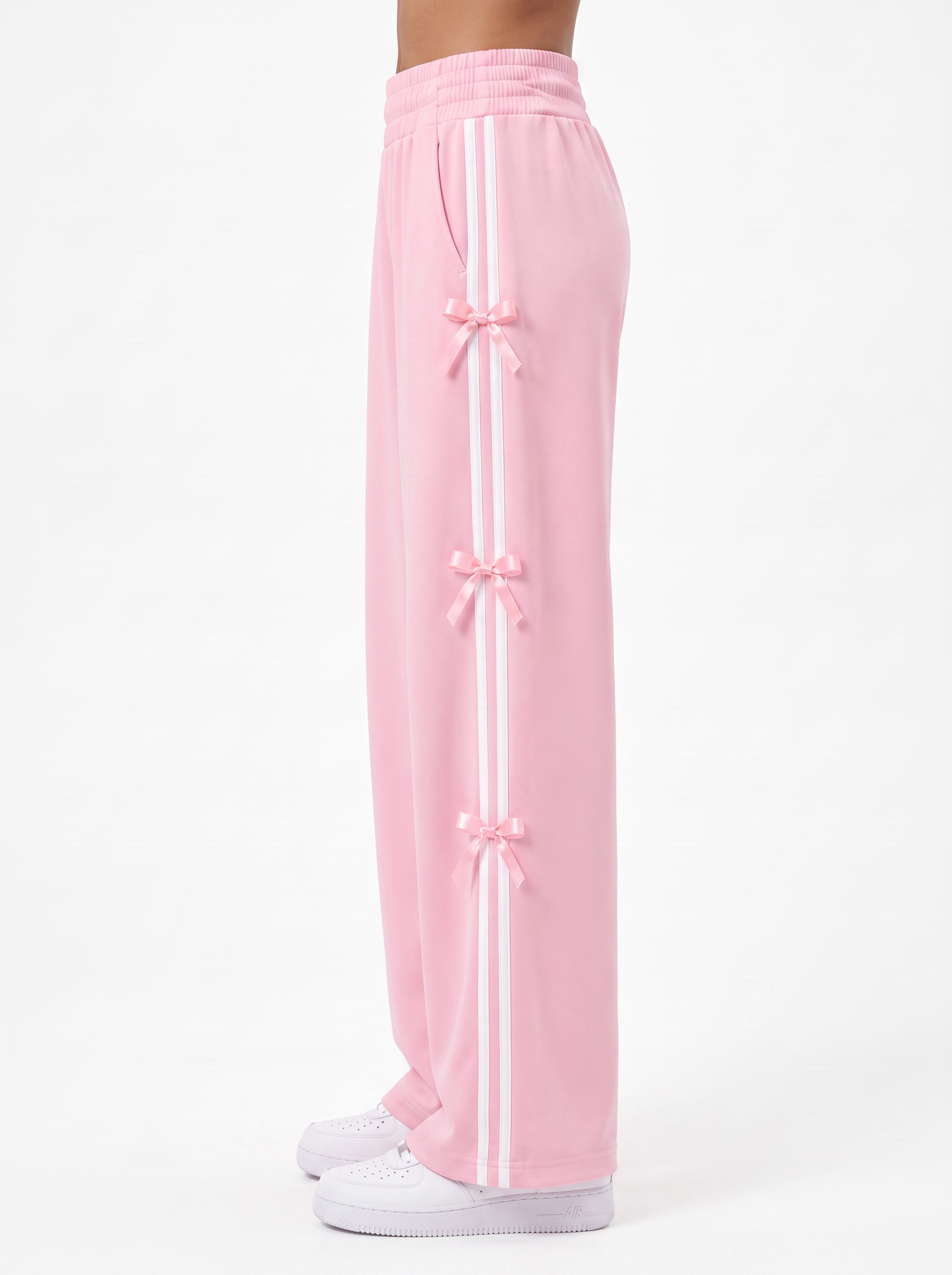 Coquette Ribbon Track Pants Pink