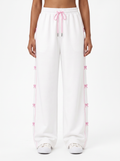 Blush Ribbon Lounge Pants White