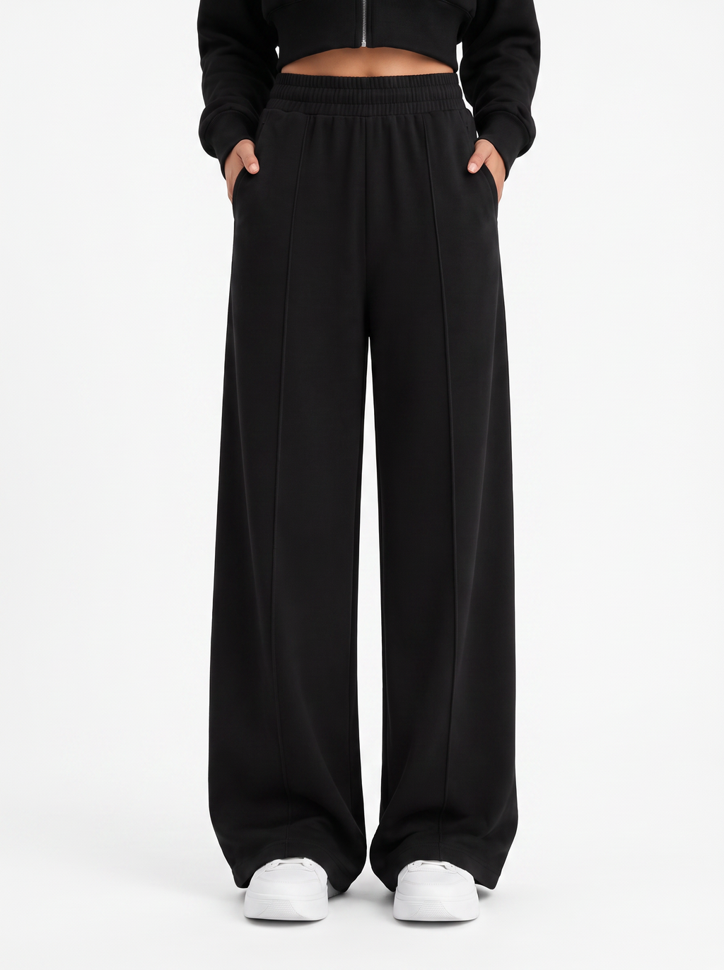 Cloud Soft Wide-Leg Pants Black