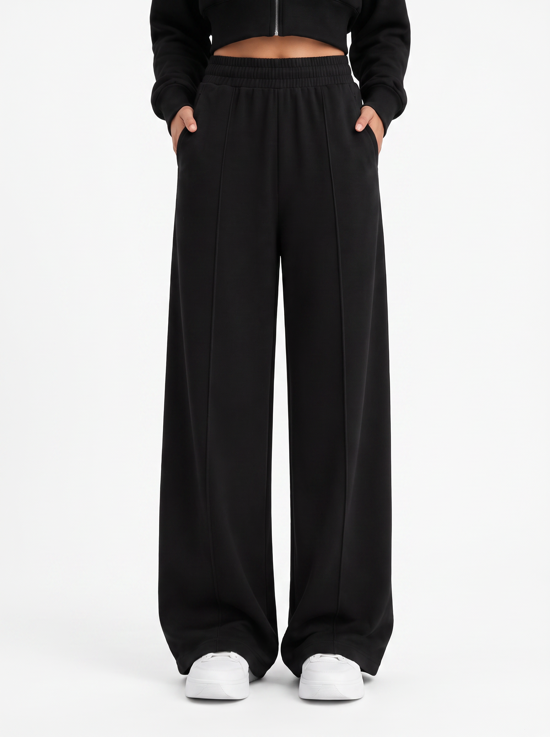 Cloud Soft Wide-Leg Pants Black